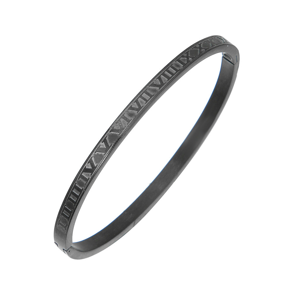 4MM Geometric Round Titanium Steel Plated Open Cuff Bracelet Unisex