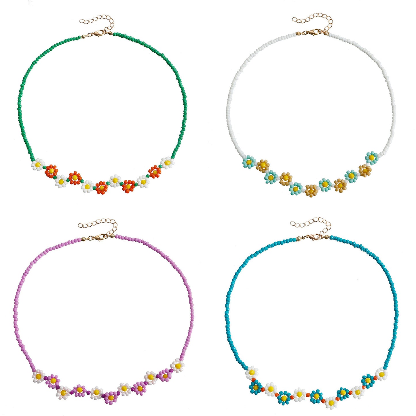 Retro Artistic Fashion Necklace with Geometric Shape Alloy Pendant, Electroplated Colorful Seed Bead Choker for Women
