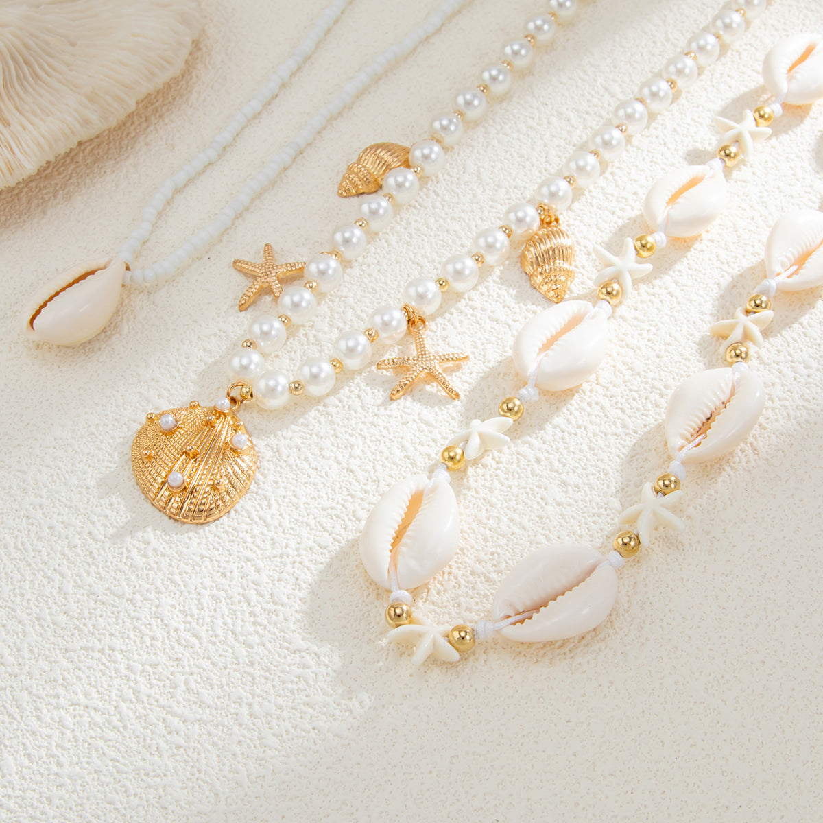 Fashion Starfish and Seashell Waist Chain for Women with Imitation Pearls and Rhinestone Inlay, Multi-Layer Summer Body Chain with Lobster Clasp
