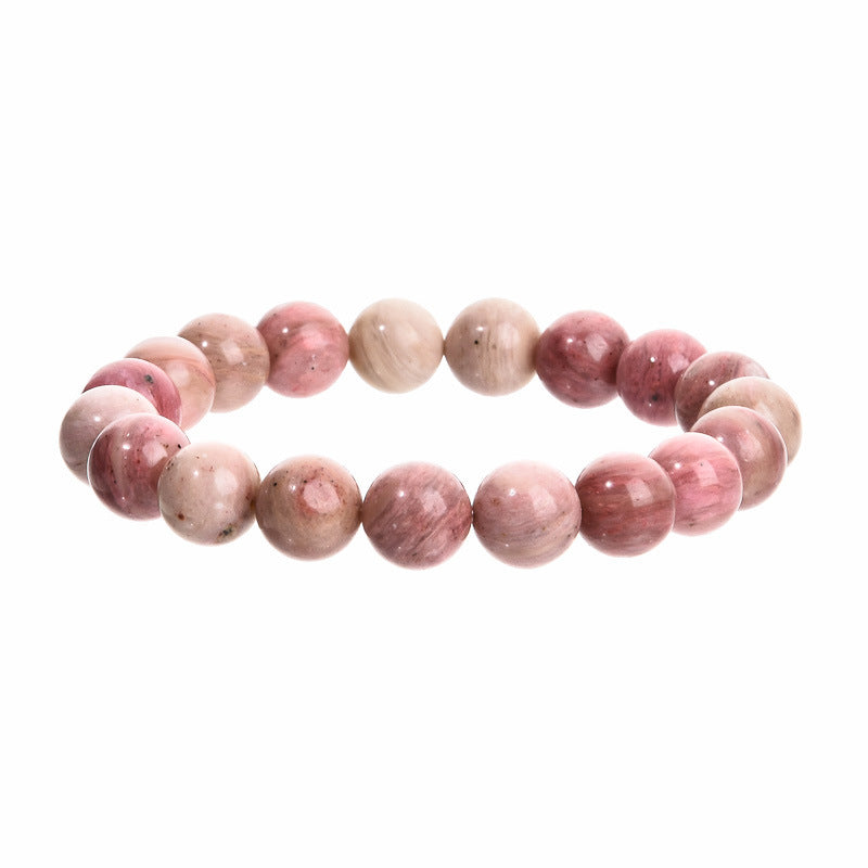 Elegant 10mm Round Agate Wood Crystal Beaded Bracelet Unisex Geometric Handmade Jewelry