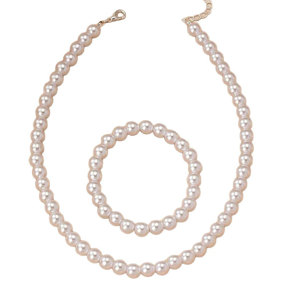 Set collana di perle Sweet Style per bambini - Collana con ciondolo in resina e vetro fatto a mano con catena di perle rotonde, design elegante per la clavicola per età da 3 a 10+