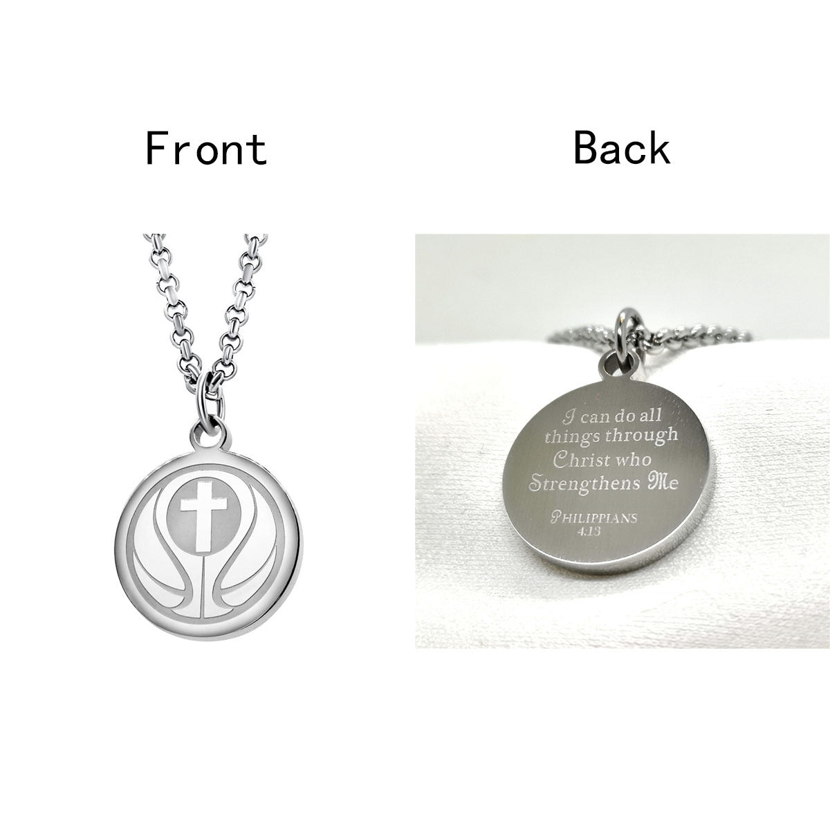 Collana girocollo da donna con ciondolo rotondo geometrico minimalista in acciaio al titanio con finitura lucida e catena a O