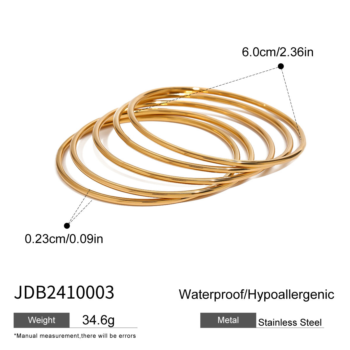 Geometric Plated Stainless Steel Ring for Women