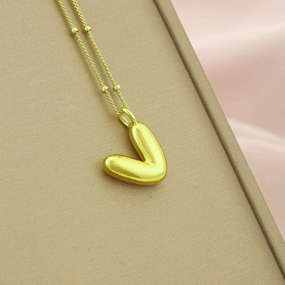 Collar Colgante con Inicial Minimalista para Mujer en Cobre con Acabado Galvanizado Cadena Ajustable para Clavícula