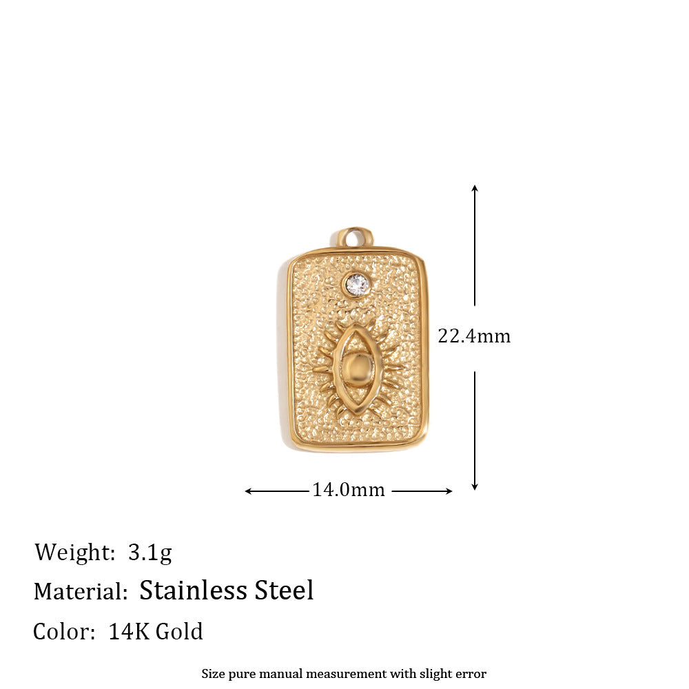 Elegant 14K Gold Plated Stainless Steel Marine Shell Smiley Face Charm Bar
