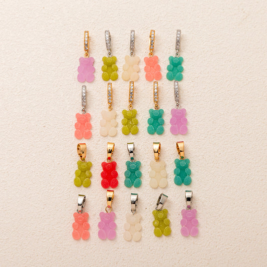Colorful Plated Stainless Steel Bear Charm Bar