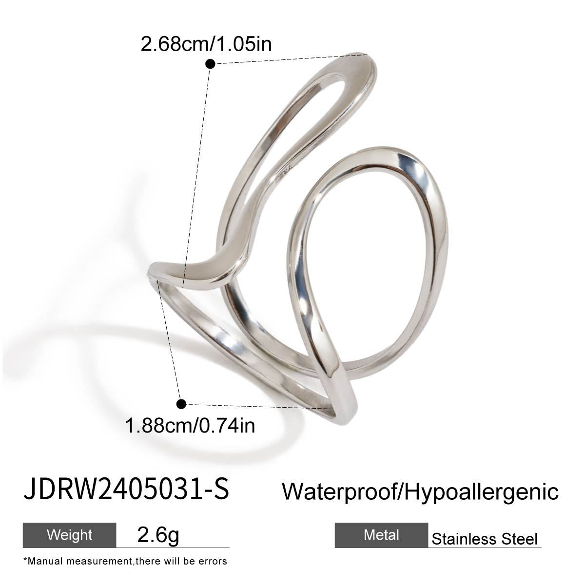 Geometric Plated Stainless Steel Ring for Women