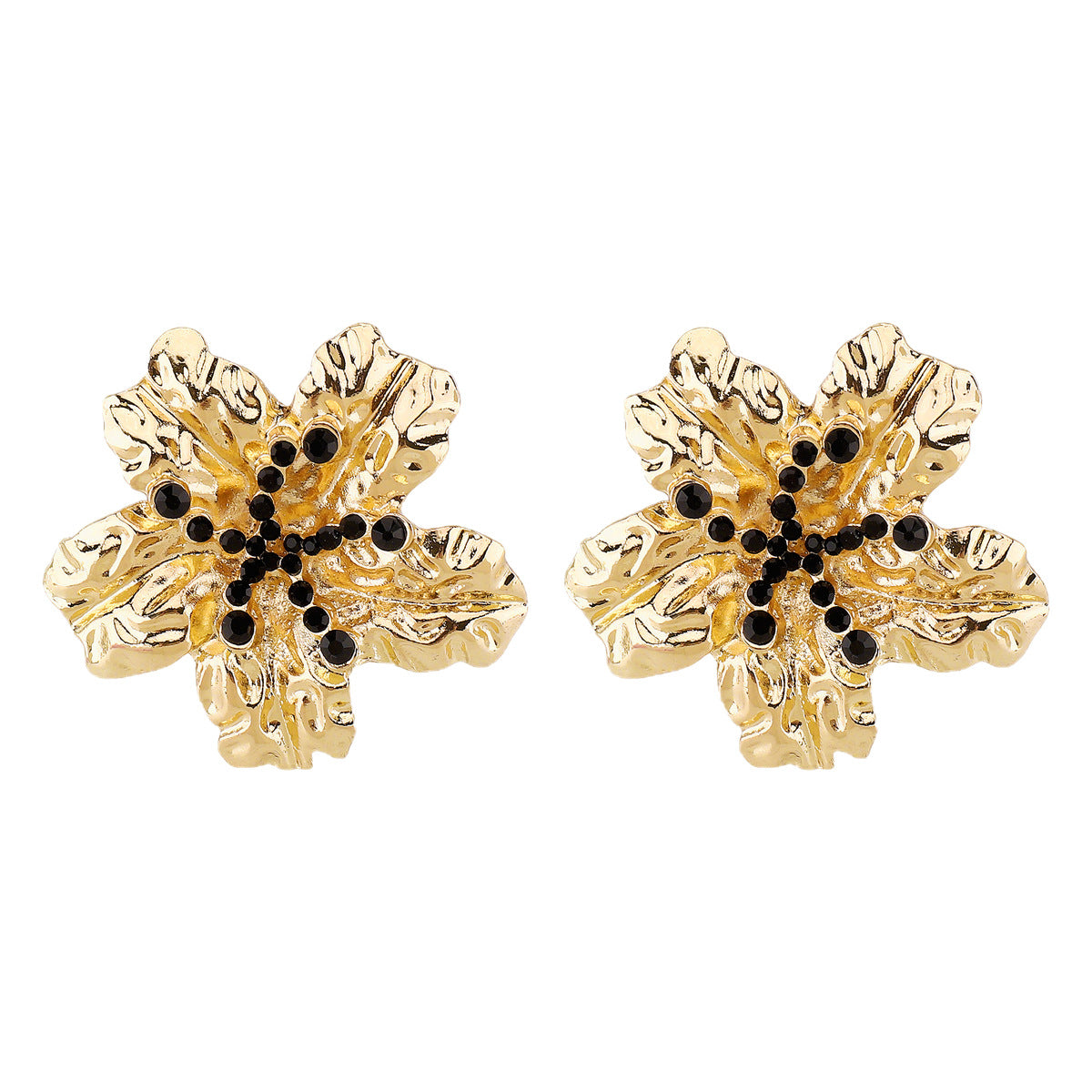Orecchini da donna in lega floreale geometrica vintage con strass