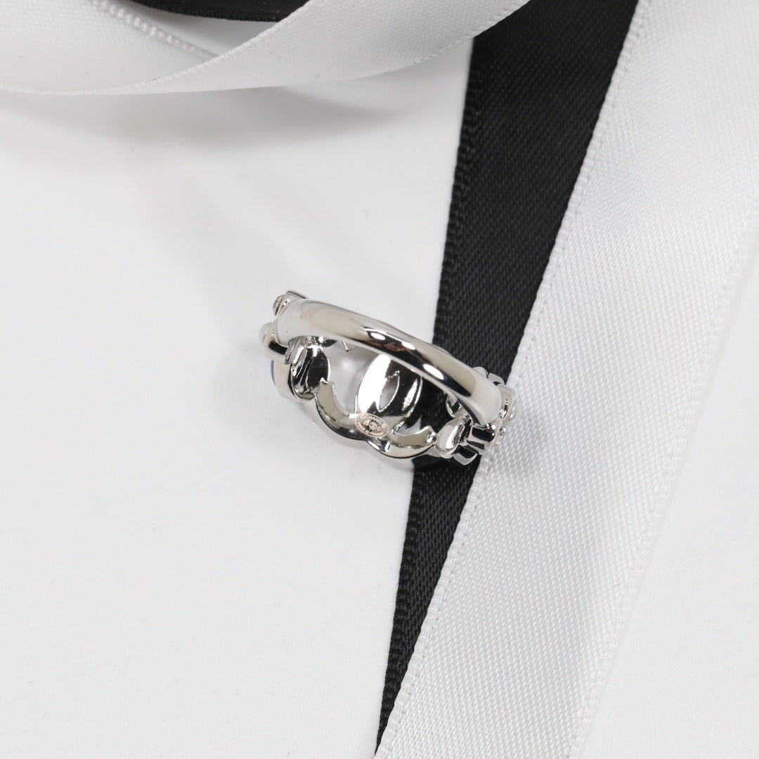 Elegante set collana con anello in cristallo di strass con lettera a cuore in ottone placcato oro da donna