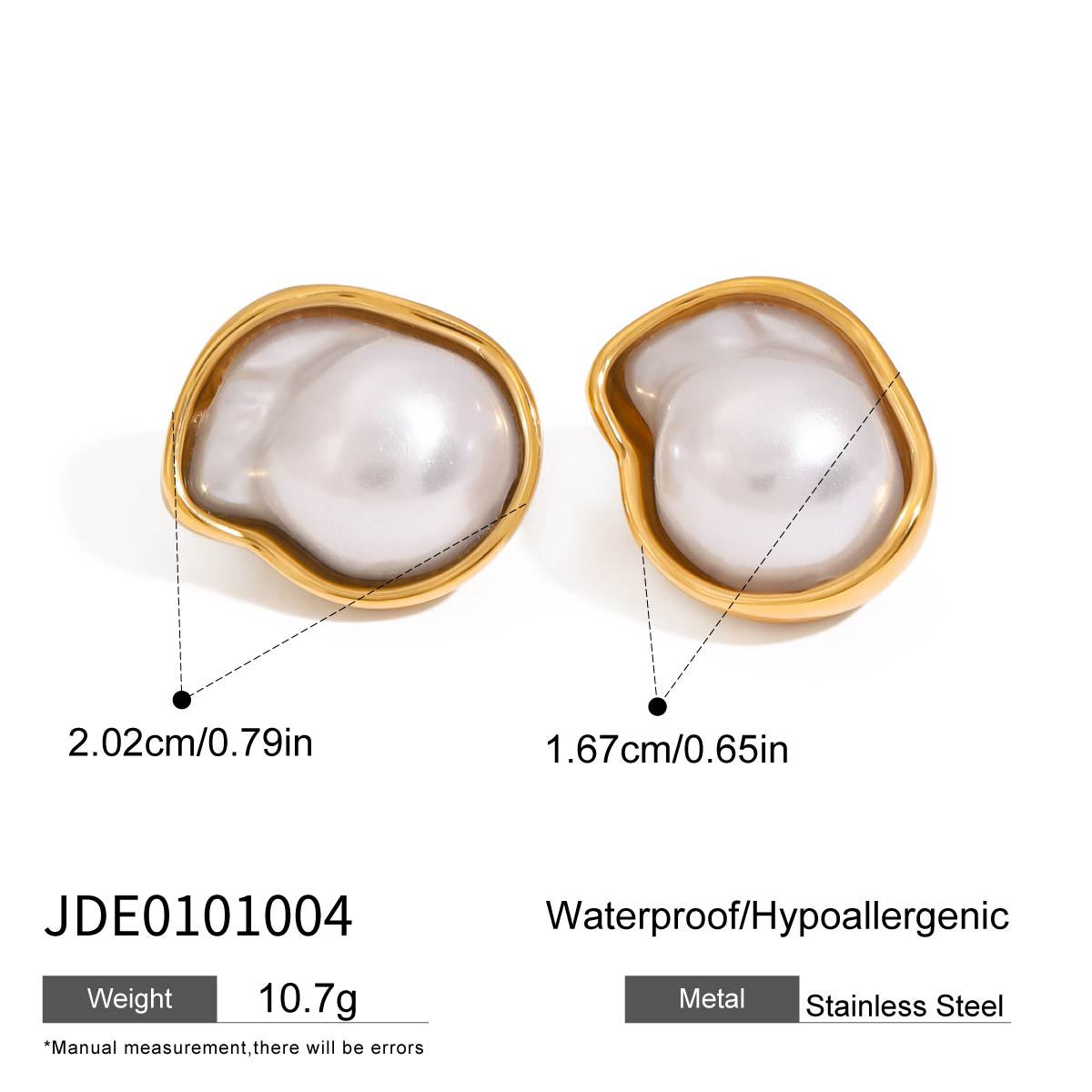 Elegant Pearl Inlay Plated Stainless Steel and Titanium Steel Jewelry Set for Women