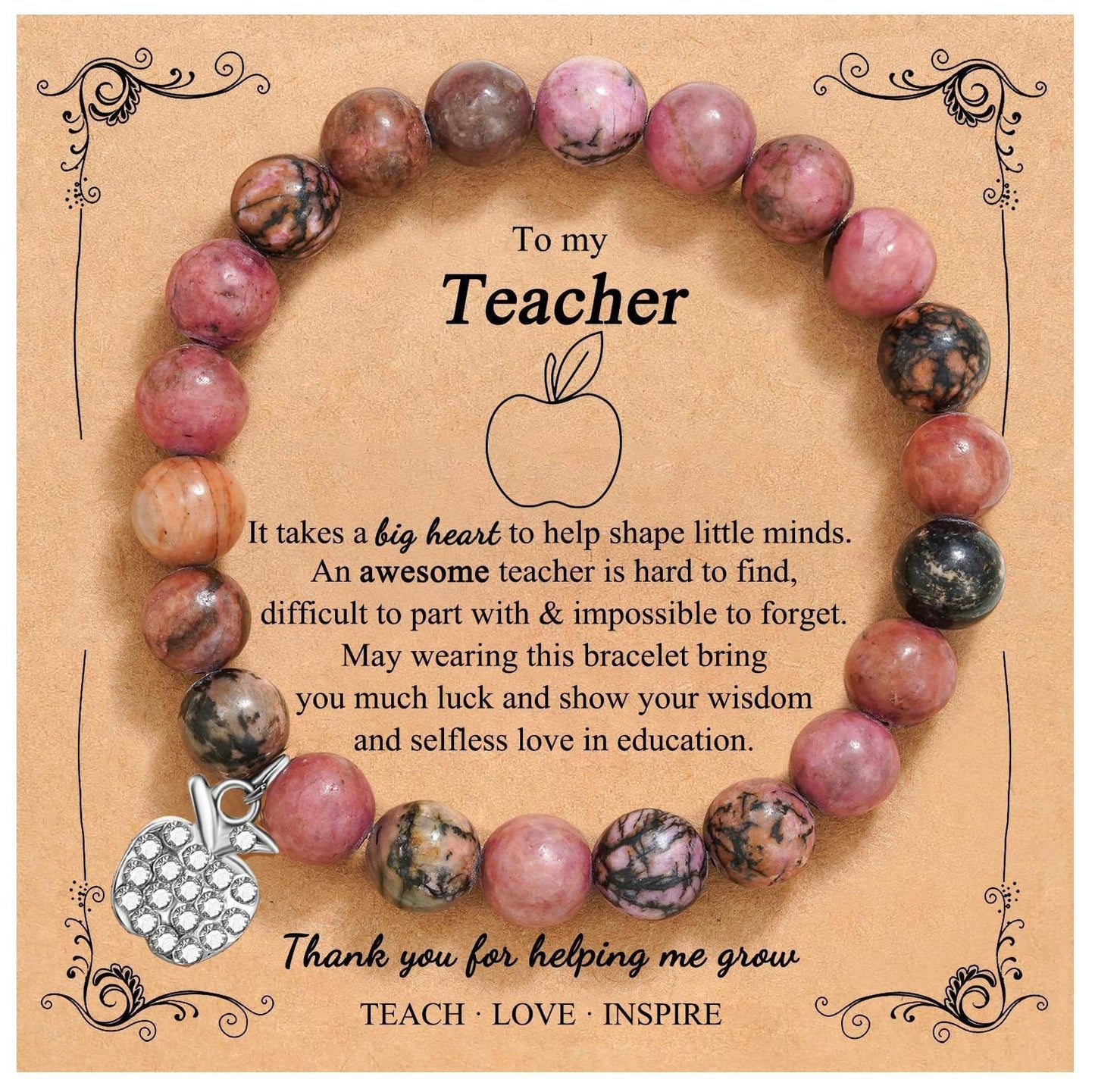 Minimalist Rhinestone Apple Charm Bracelet Unisex Fashion Jewelry Gift