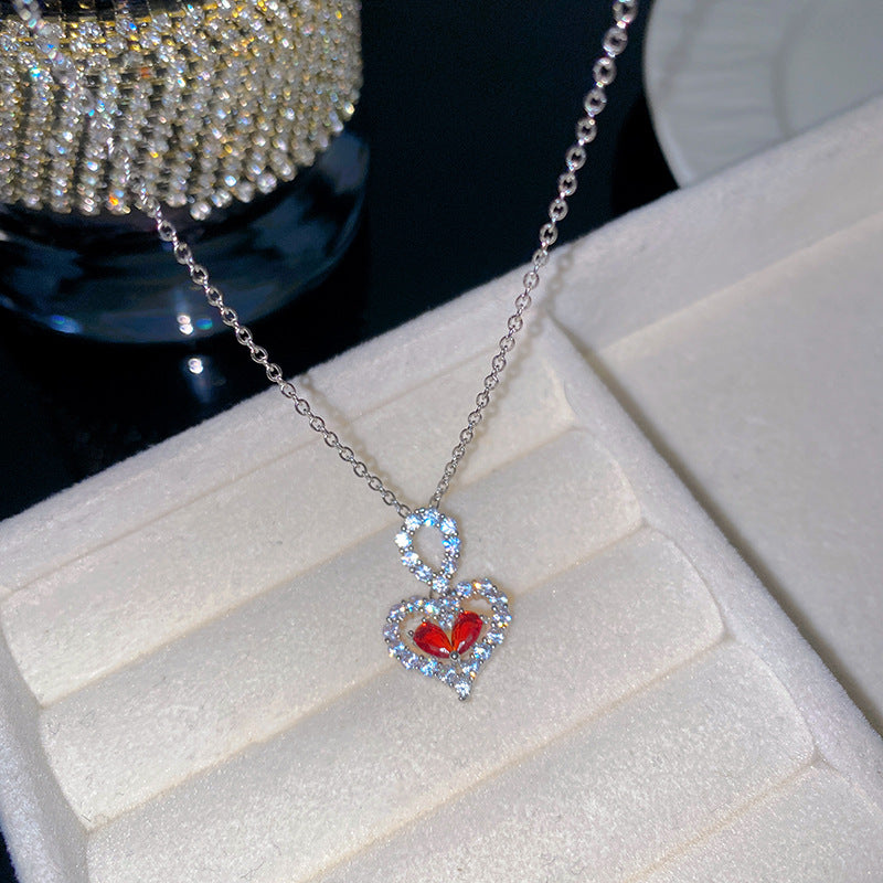 Sweet Butterfly Micro-Set Cubic Zirconia Brass Pendant Gold Plated Titanium Steel Necklace Cable Chain
