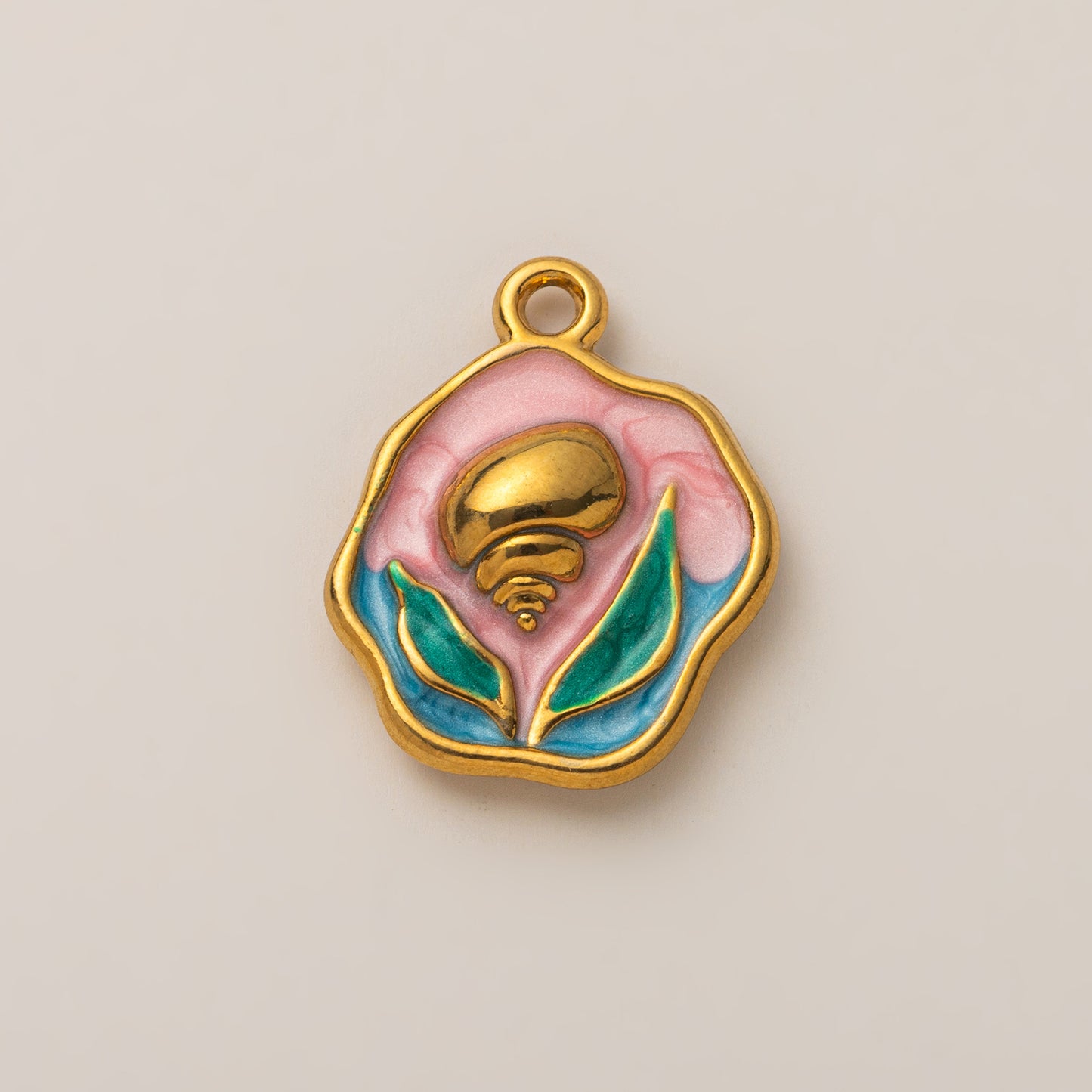 Vintage PVD 18K Gold Plated Stainless Steel Butterfly Geometric Charm Bar