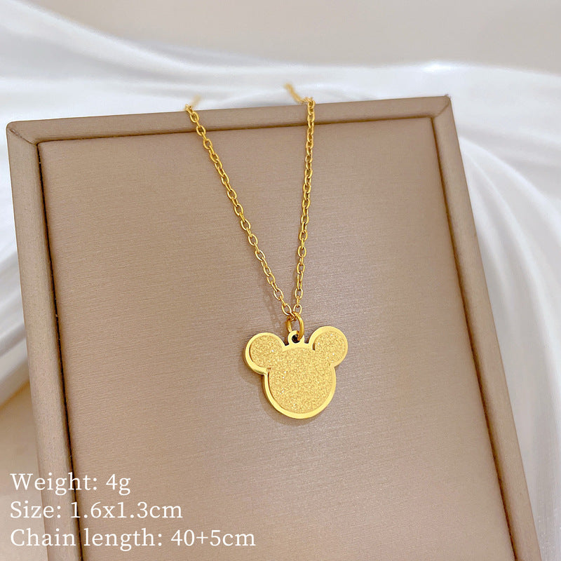 Minimalist Sweet Gold Plated Geometric Titanium Steel Necklace for Women and Men