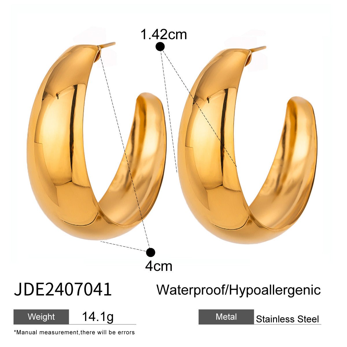 Orecchini geometrici minimalisti da donna in acciaio inossidabile placcato