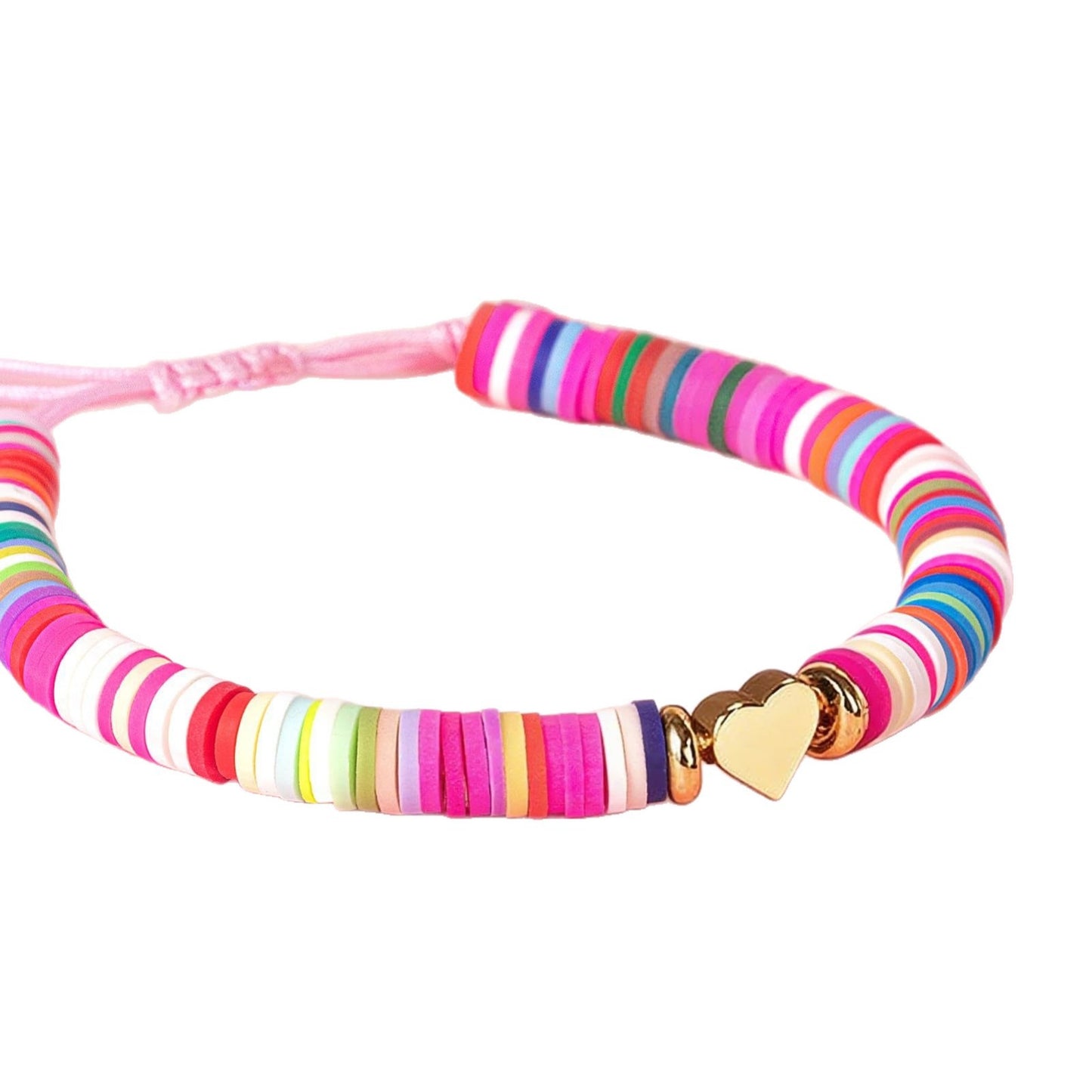 Casual Heart Shape Resin Charm Bar Adjustable Bracelet