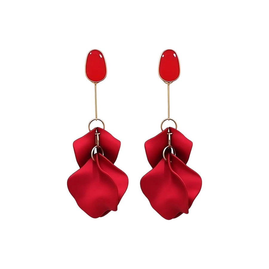 Fashionable Acrylic Flower-Shaped Dangle Stud Earrings with Plated Steel Posts for Women