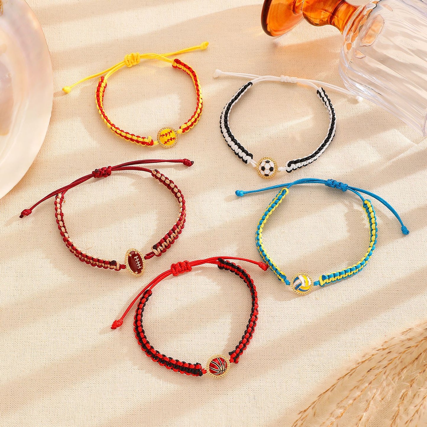 Bracciale in lega rotondo intrecciato sportivo unisex