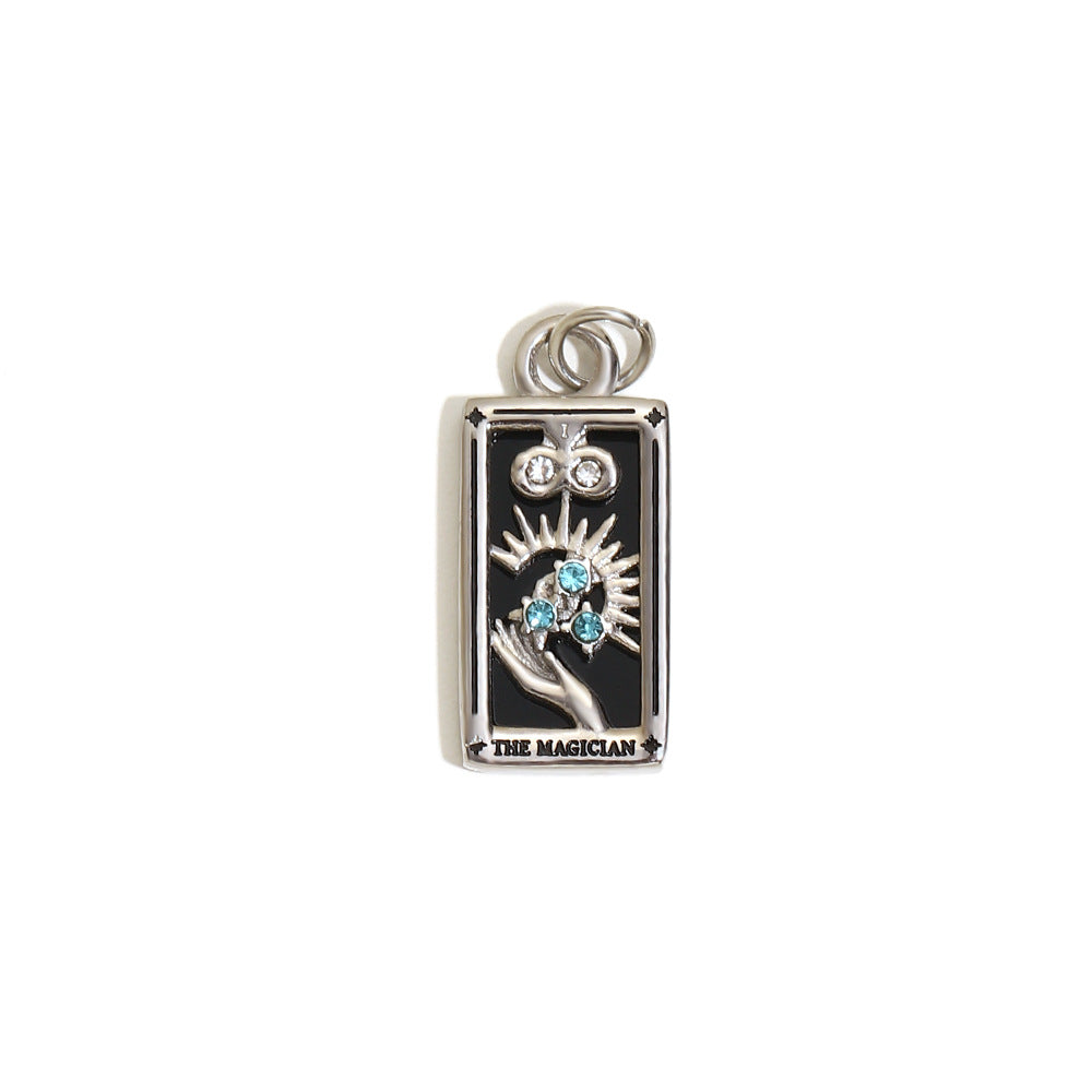 Fashionable Geometric Sun Star Tarot Pendant Necklace in Stainless Steel with 18K Gold Plating