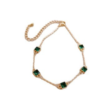 Elegant Heart Floral Brass Plated Inlaid Cubic Zirconia Bracelet for Women