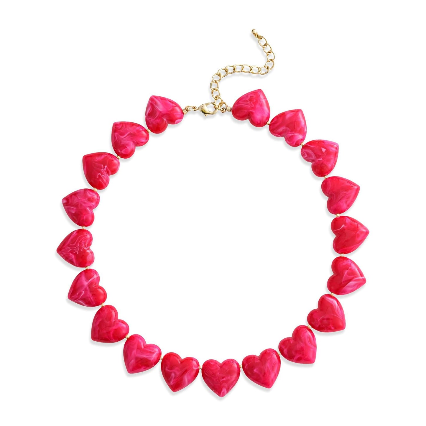 Minimalist Heart Resin Acrylic Pendant Necklace for Women Casual Cable Chain