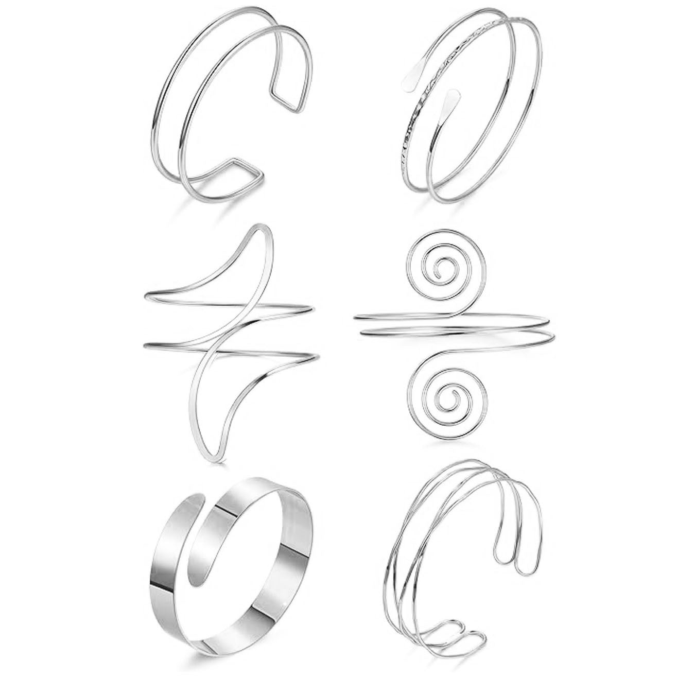 Minimalist Geometric Plated Iron Cuff Bracelet Adjustable Open Arm Ring for Women