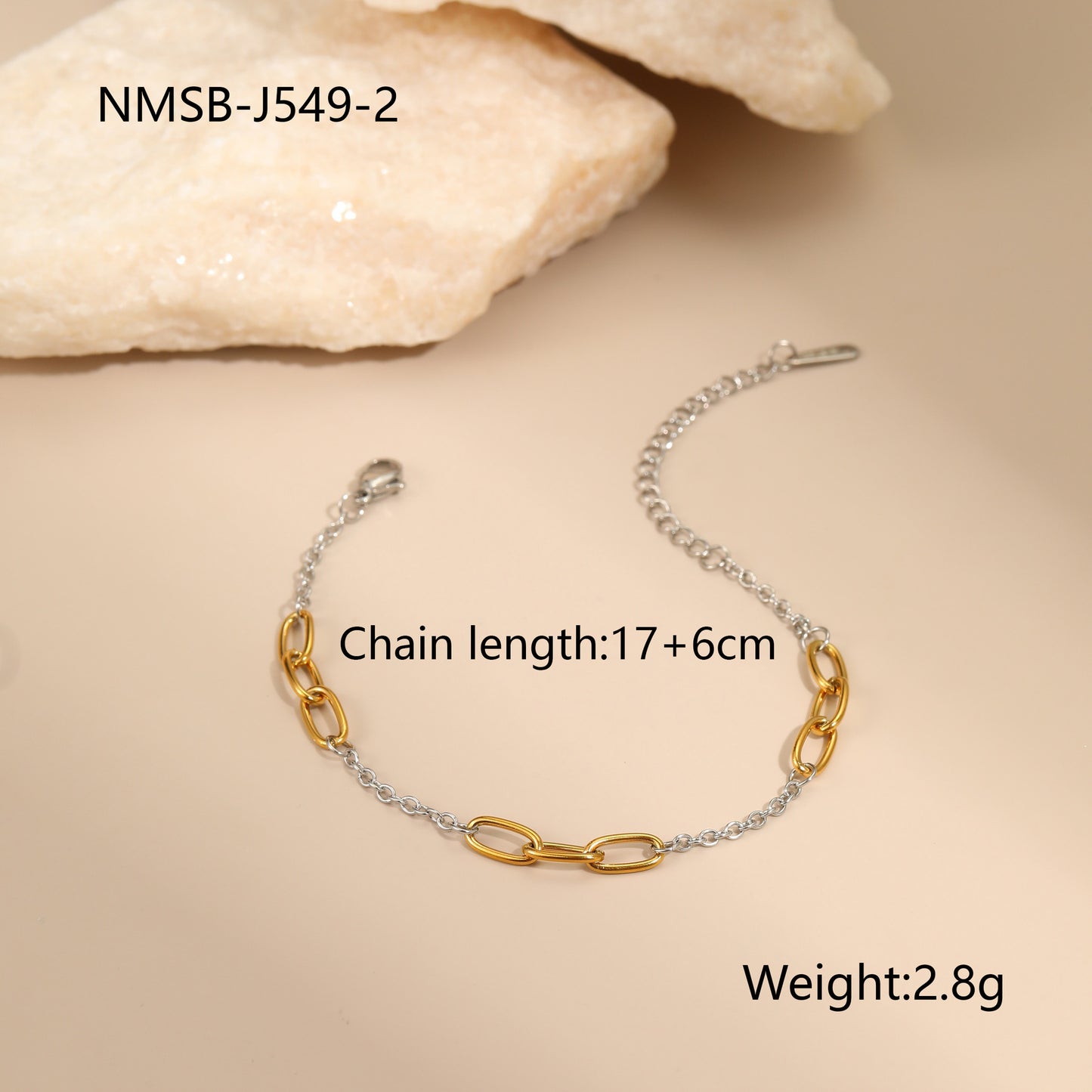 Collana geometrica alla moda in acciaio inossidabile con finitura placcata per donna