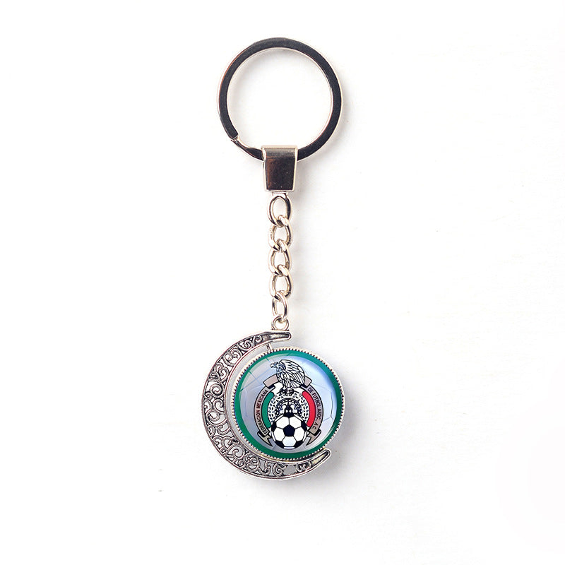 Rotating Moon Alloy Keychain Charm