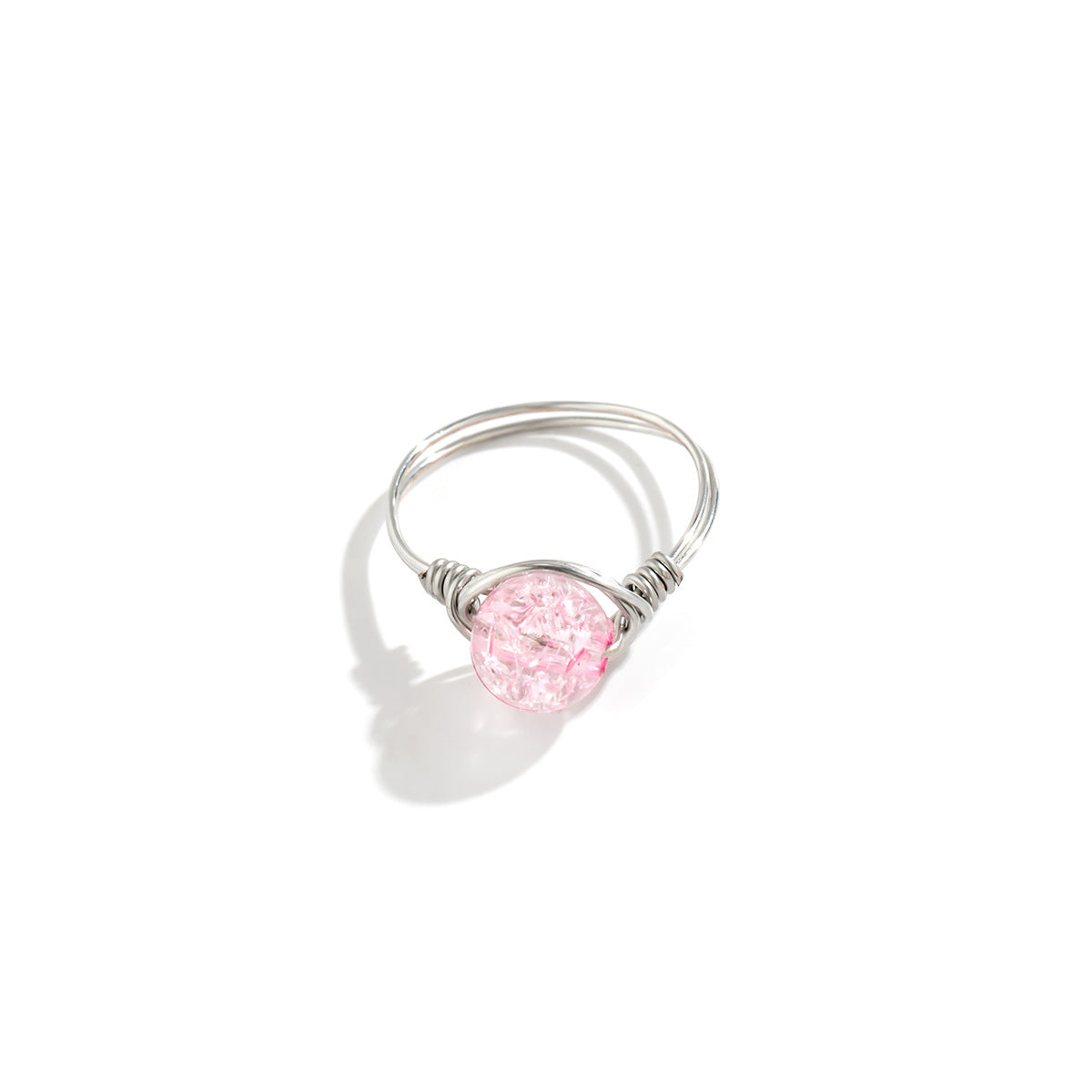 Anello da donna in rame stile rustico minimalista con perline geometriche circolari
