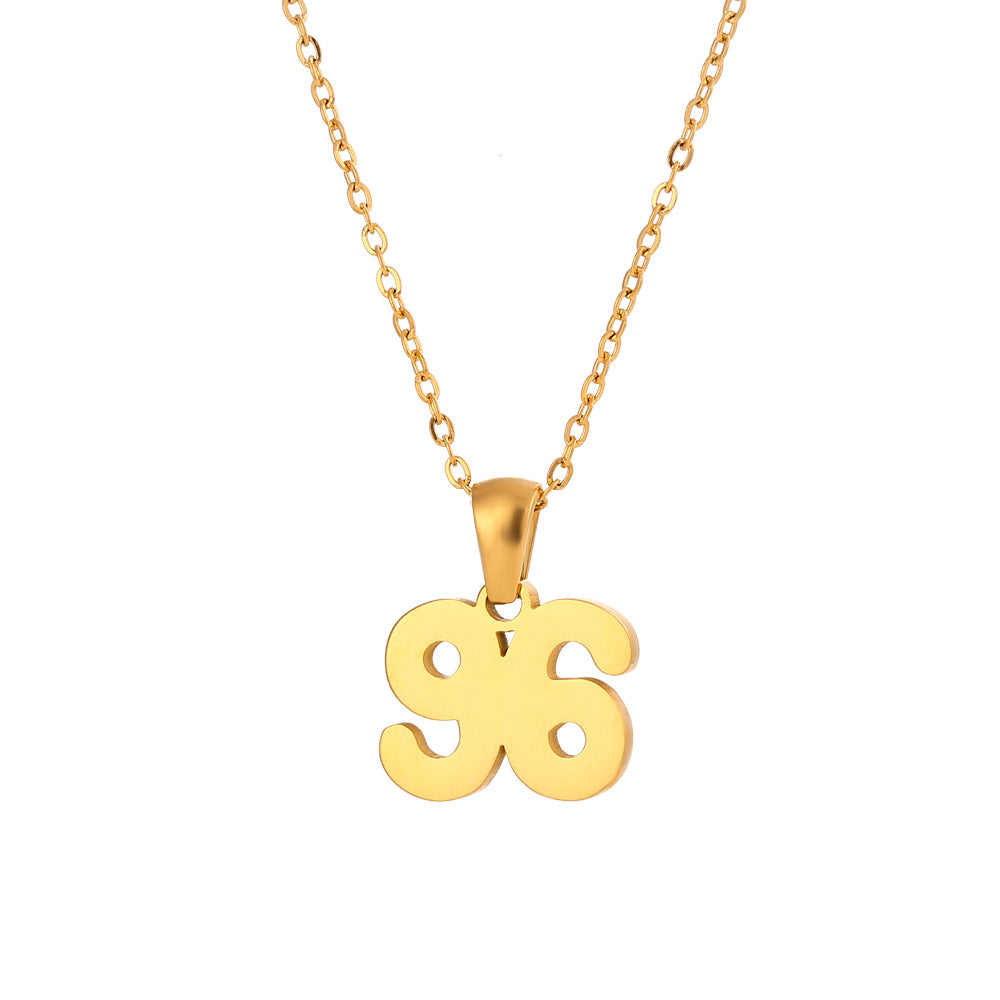 Minimalist Letter Pendant Necklace for Women Stainless Steel with 18K Gold Plating Classic Cut Design