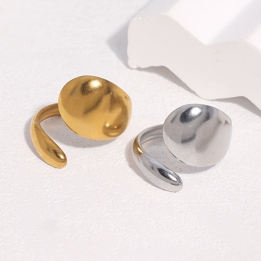 Minimalist Geometric Stainless Steel Plated Ring for Women