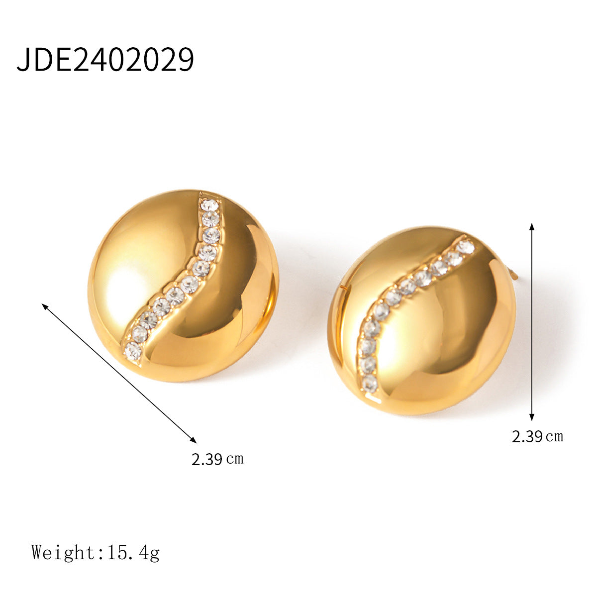 Elegant 18K Gold Plated Heart Stainless Steel Earrings