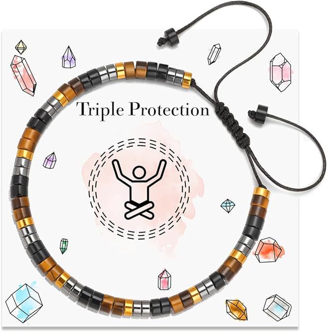 Minimalist Geometric Round Crystal Handmade Woven Bracelet Unisex Stress Relief Gift