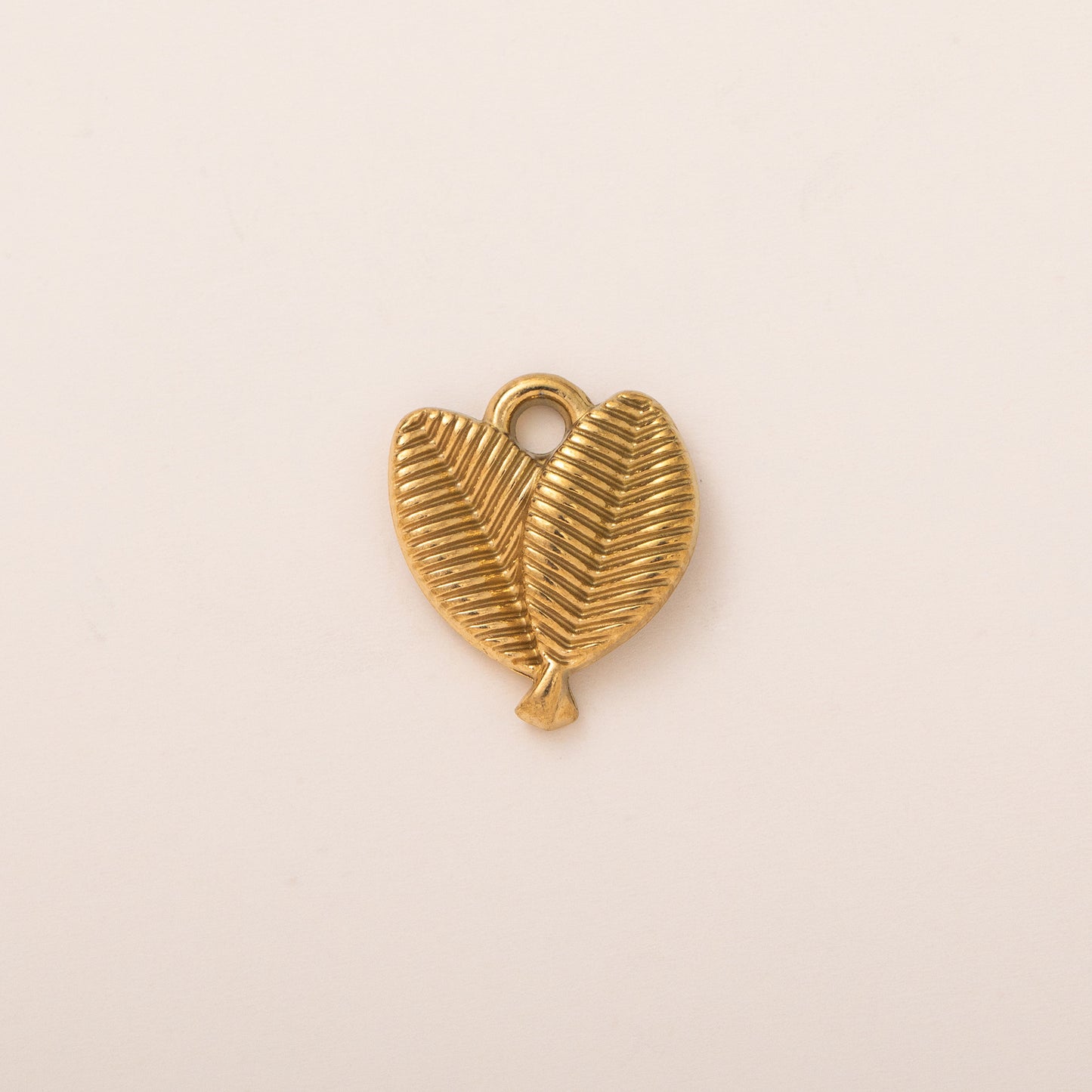 Vintage 18K Gold Plated Stainless Steel Plant Pendant Charm Bar with Adjustable Chain