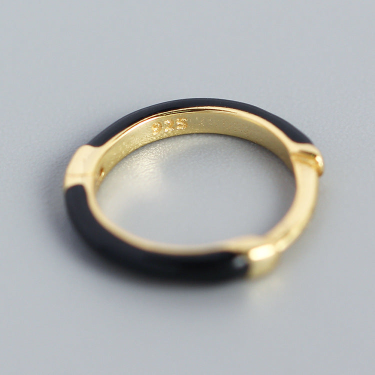 Orecchini a cerchio in argento Sterling S925 geometrici minimalisti rivestiti in resina con finitura premium