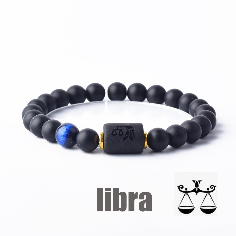Classic Unisex Natural Stone Zodiac Beaded Bracelet