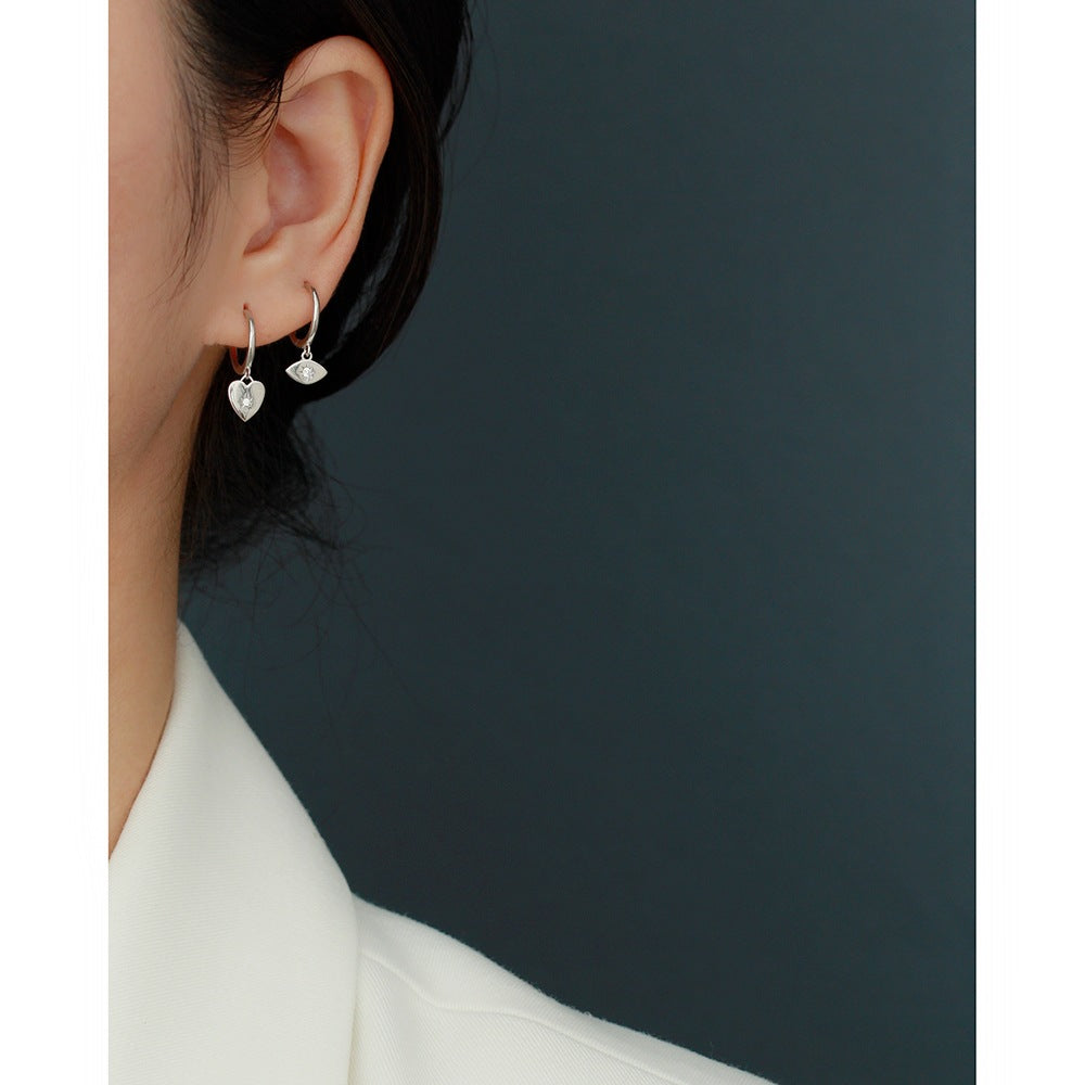 Orecchini a Cerchio Minimalisti Unici Occhio Sole in Argento Sterling 925