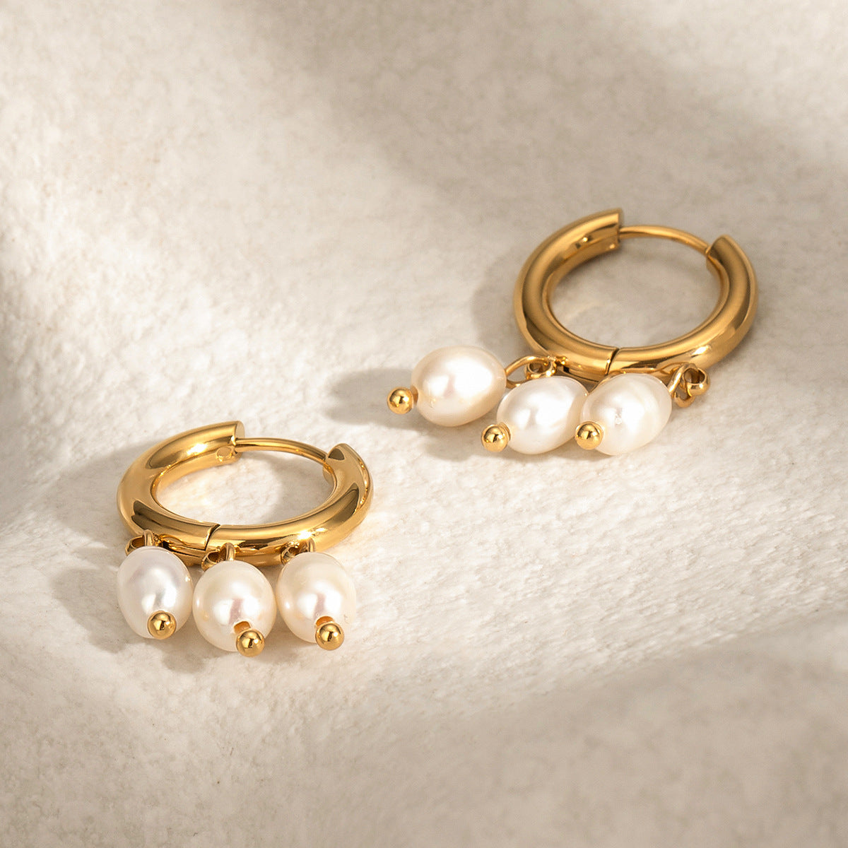 Geometric Stainless Steel Ear Studs with Gold Plating for Women, Minimalist Fashion Jewelry