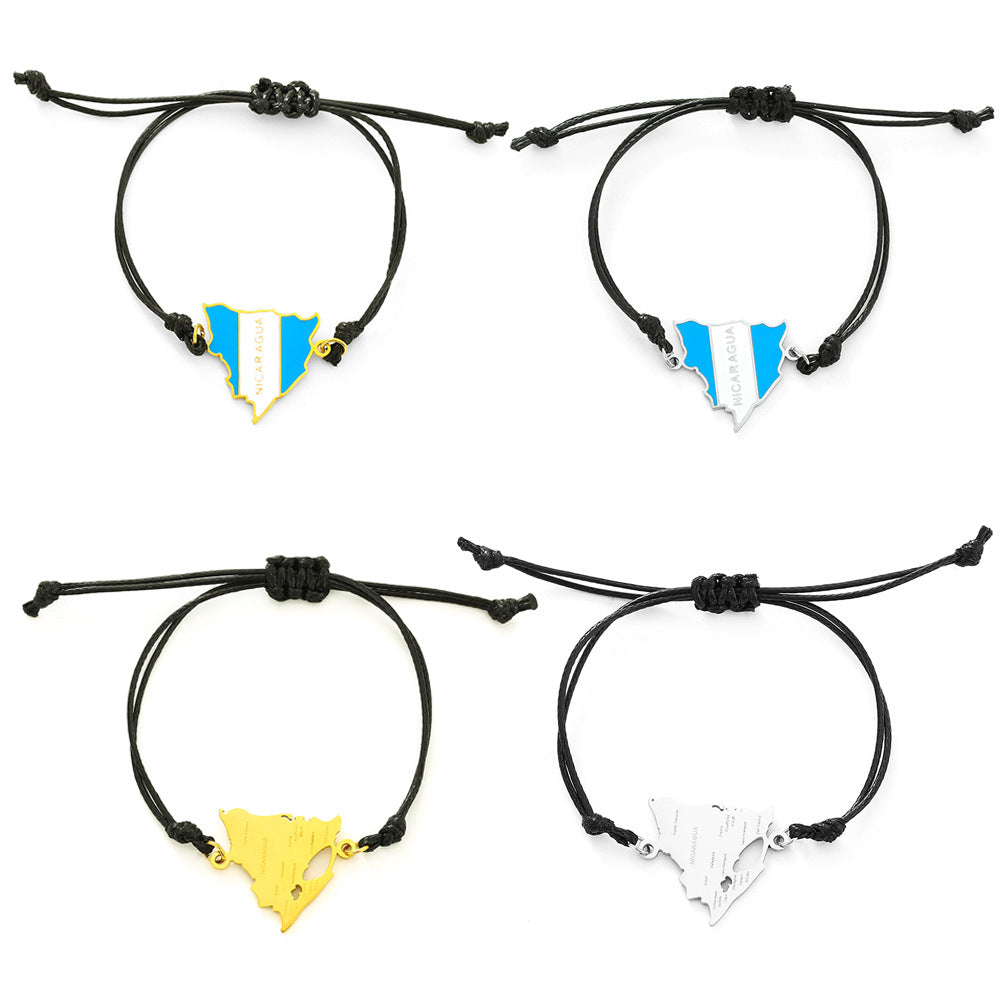 Bracciale Pendente con Lettera Placcata in Acciaio Inossidabile Geometrico Minimalista per Uomo e Donna