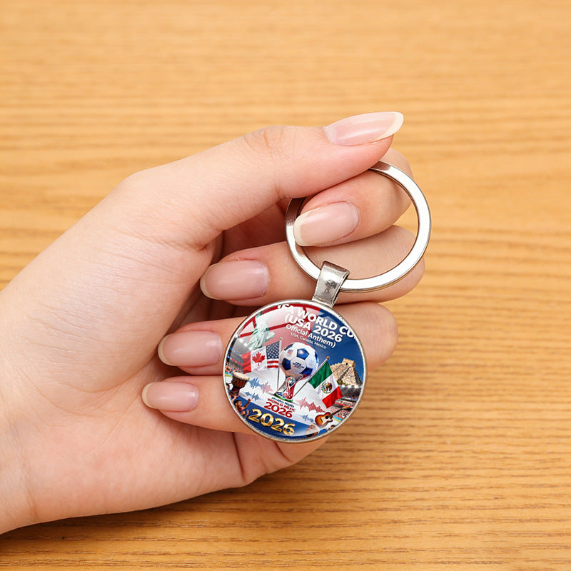 Portachiavi commemorativo in lega di zinco Coppa del Mondo 2026 Regalo creativo