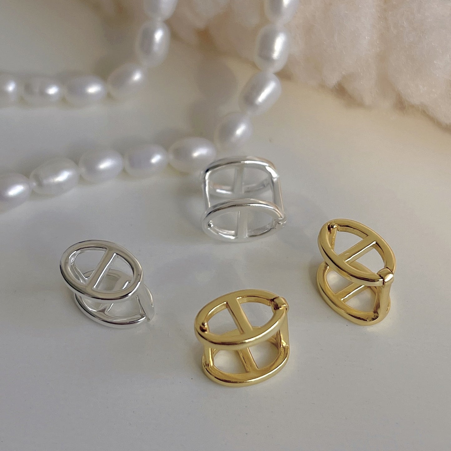 Orecchini a Cerchio Minimalisti a Stella in Argento Sterling S925 Fatti a Mano da Donna
