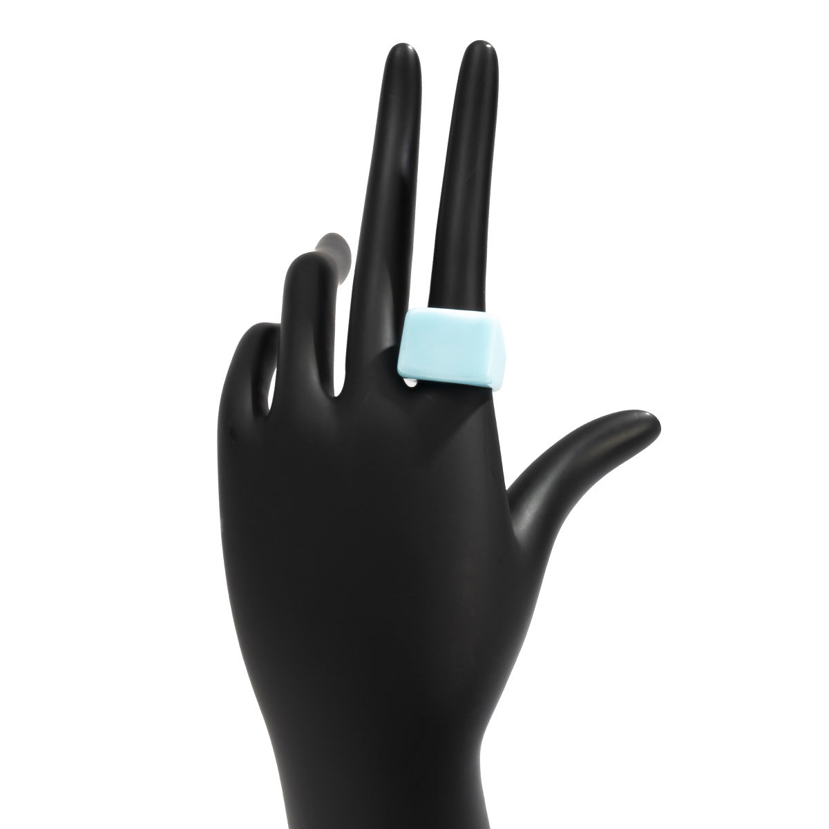 Anillo Cuadrado Geométrico Chic de Resina para Mujer con Acabado Pulido, Joyería de Estilo Dulce y Atrevido para Vacaciones
