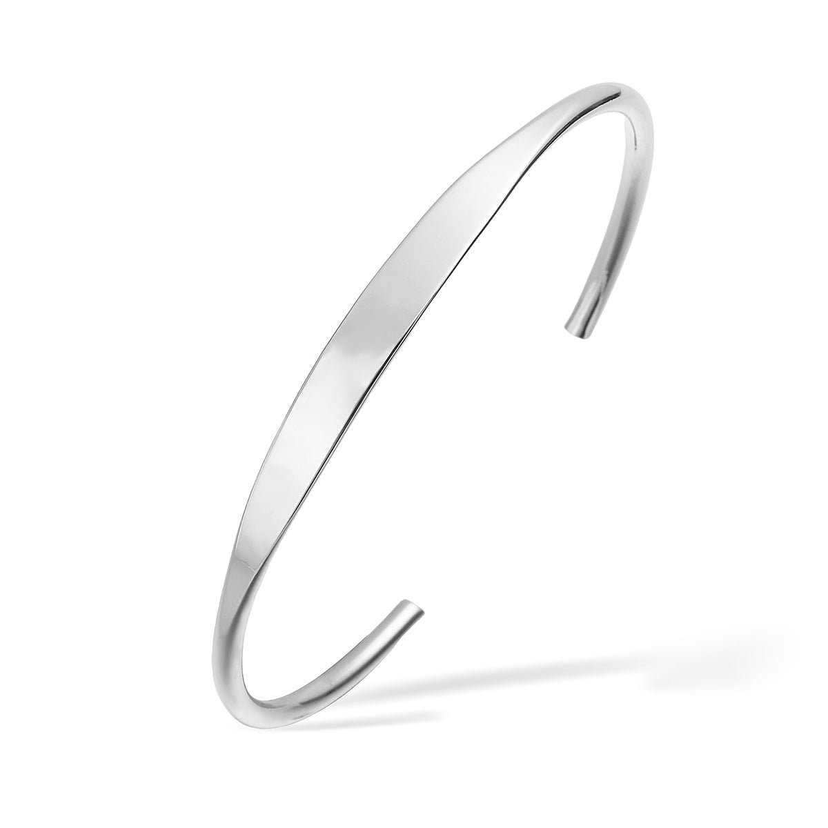 Bracciale da donna in acciaio inossidabile a forma di C, stile retrò minimalista, con finitura placcata
