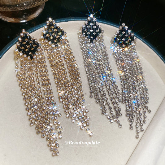 Aretes de circonita con forma de rombo geométrico con postes de acero inoxidable para mujer