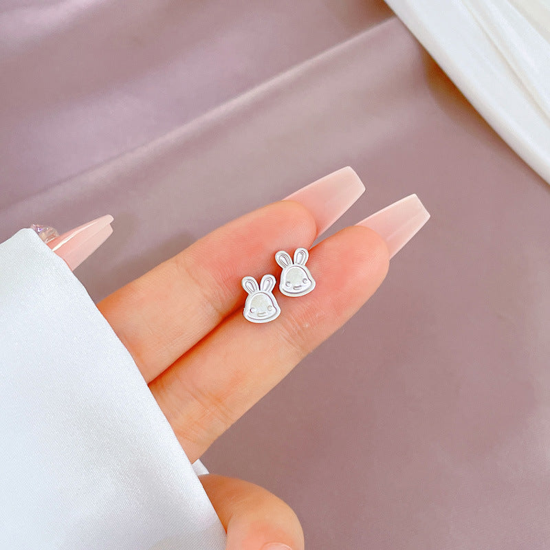 Minimalist Geometric Titanium Steel Ear Studs for Women