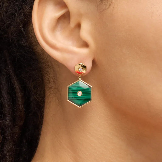 Orecchini a perno geometrici minimalisti in acciaio inossidabile con finitura galvanizzata da donna