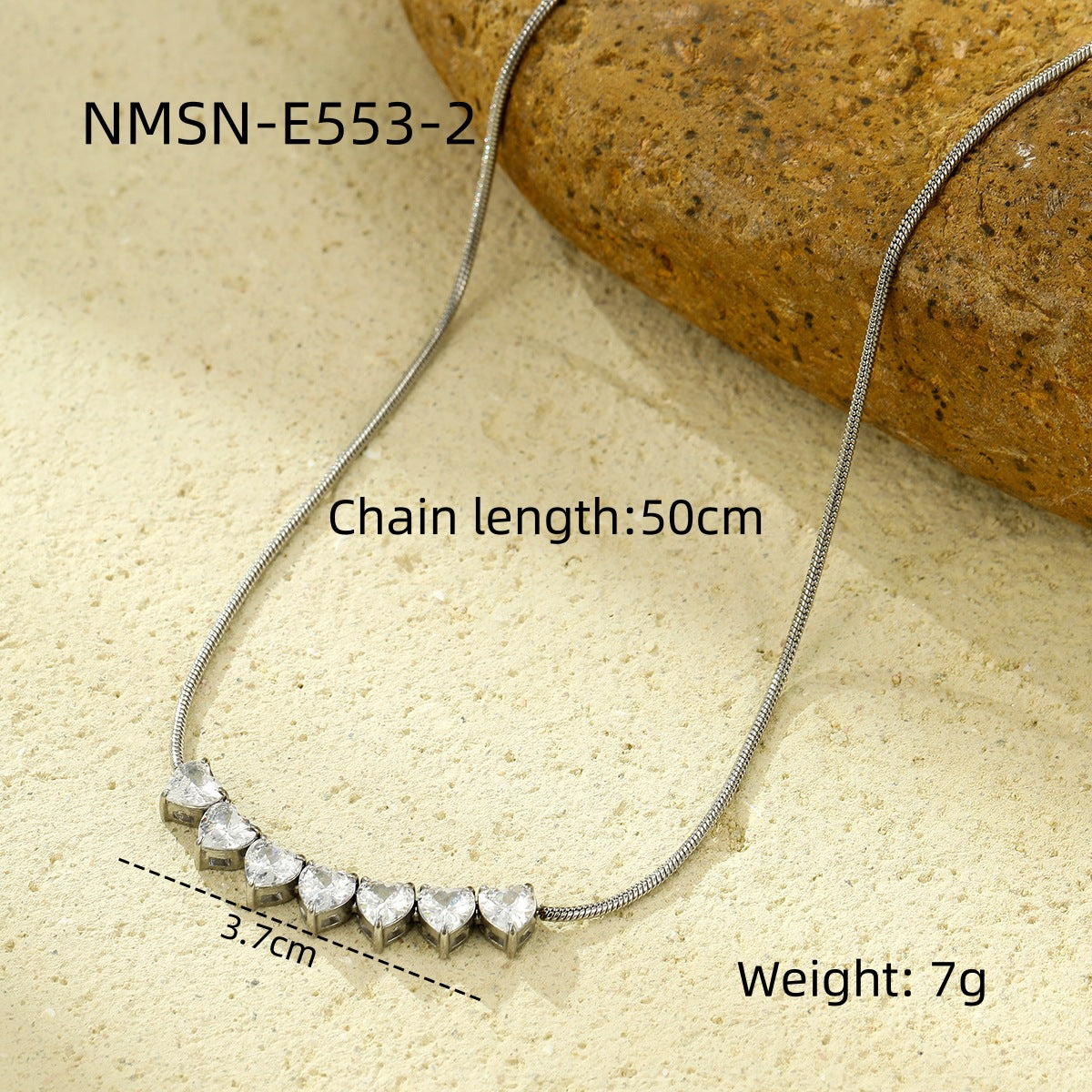 Elegante collar con colgante de circonia en forma de corazón estilo OL para mujer, de acero inoxidable con acabado chapado