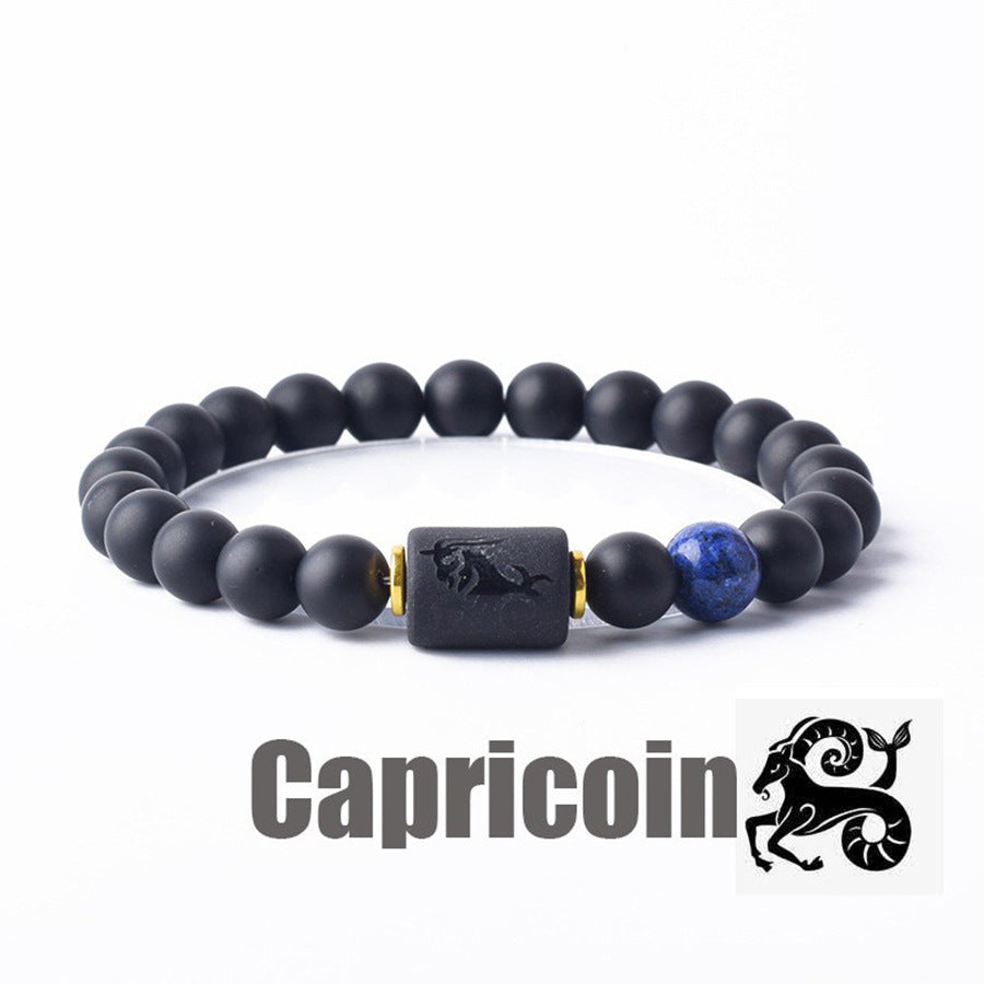 Classic Unisex Natural Stone Zodiac Beaded Bracelet