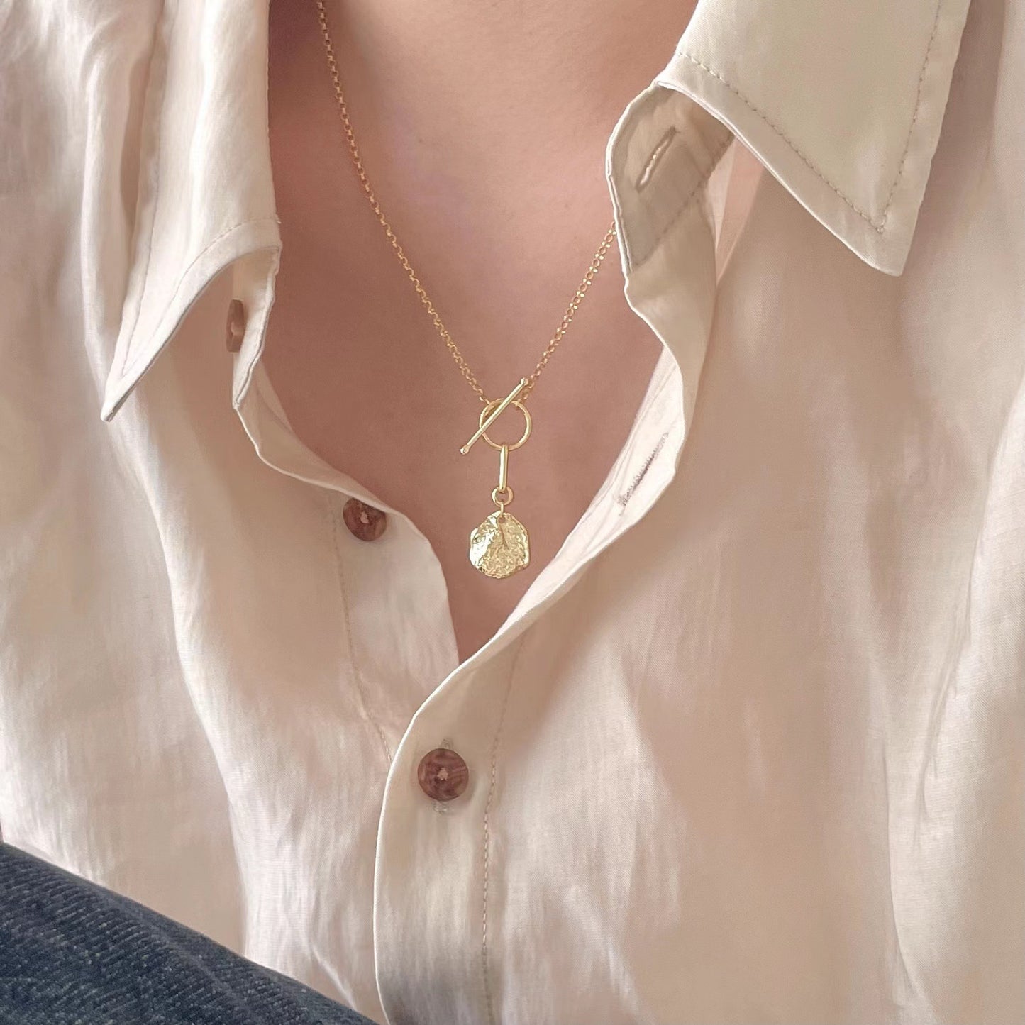 Geometric Shape 925 Sterling Silver Braided Pendant Necklace with Textured Surface Minimalist Chic