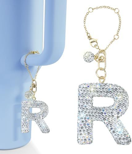 Rhinestone Inlaid Letter Resin Charm Bar